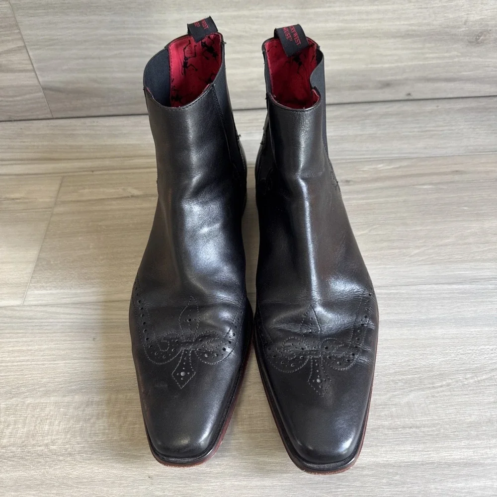 Jeffery-West Muse Black Leather Chelsea Boots Mens Size 11 Made In Spain